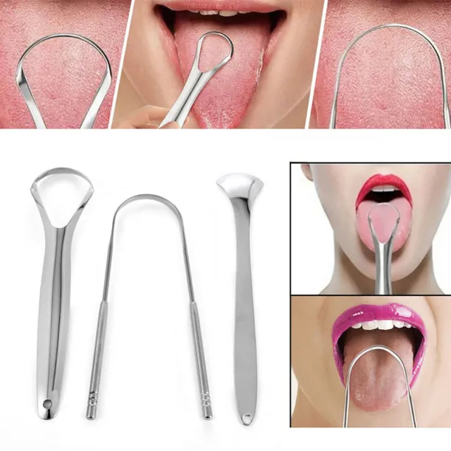 Edelstahl Zunge Zungenreiniger Schaber Zahnpflege Hygiene Oral Mund Us 丷