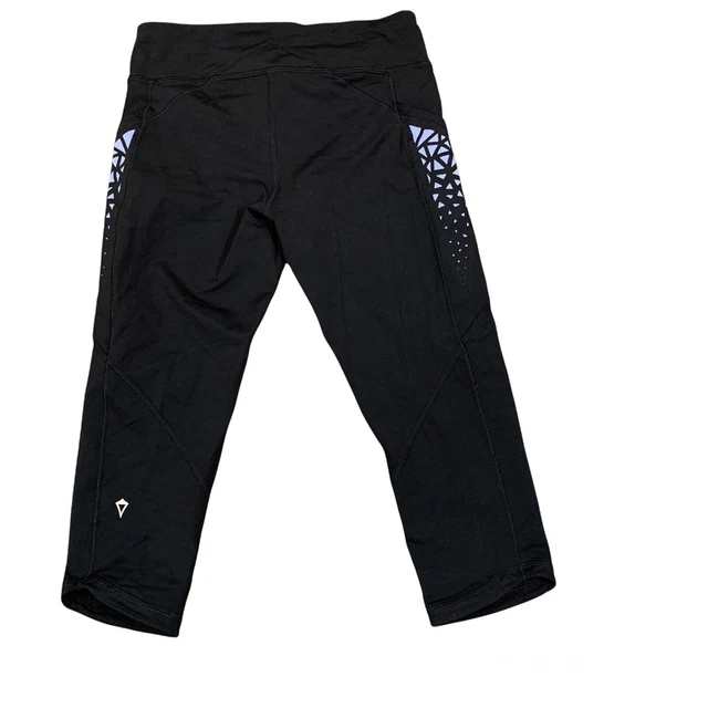 Ivivva Lululemon Girls Size 14 Capri Legging Black Purple Solid