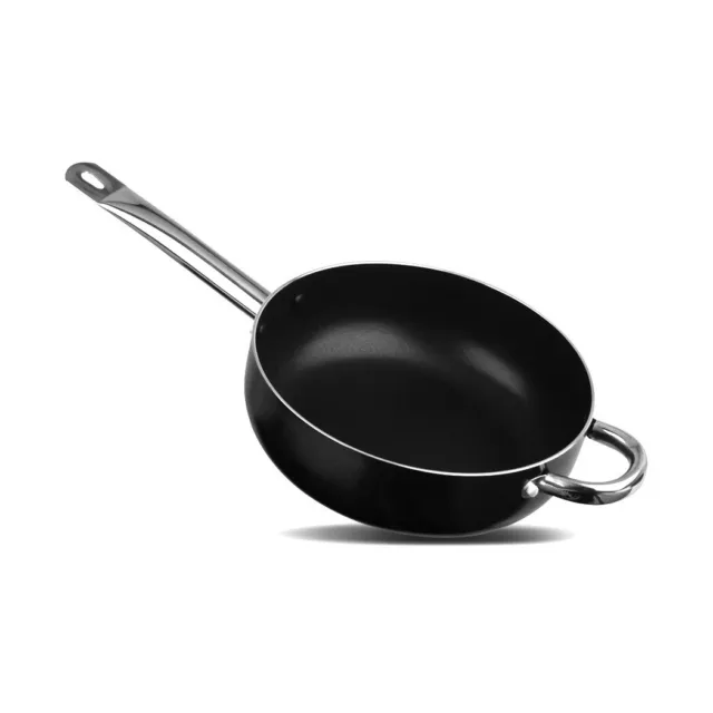 Solaris 24CM Fry Pan Non Stick Deep Frypan Wok Stainless Steel Handle Induction