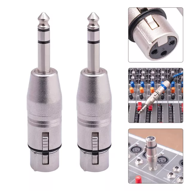 Premium Qualität XLR Buchse auf TRS 1/4 635 mm Stereo Mikro Stecker Adapter (2er-Pack) 2