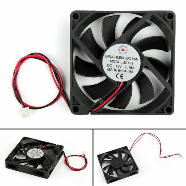 10Pcs DC Brushless Cool PC Computer Fan 12V 8015S 80x80x15mm 0.16A 2 Pin Wire AU