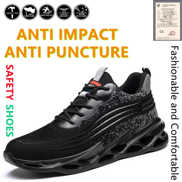 MENS SAFETY SHOES Work Trainers Womens Steel Toe Cap Lightweight Hiking ...