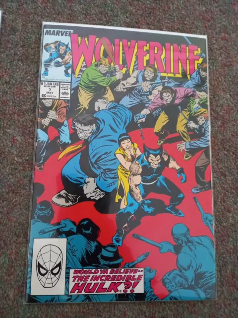 WOLVERINE #7 MARVEL COMICS MAY 1989 Would You Believe The Incredible Hulk ?!