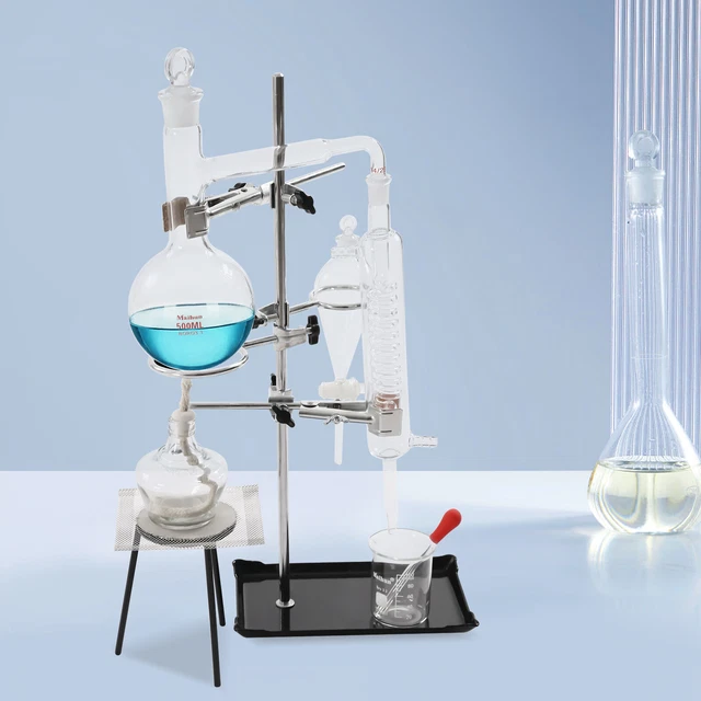 500ml Lab Distillation Apparatus Essential Oil Extraction Distillation Equipment