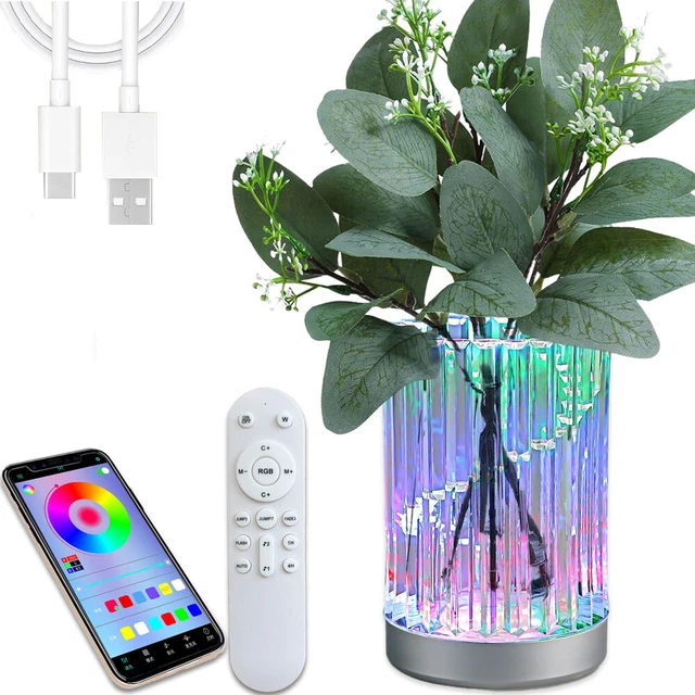 CLEAR ACRYLIC CRYSTAL Flower Vase Home Decor Wedding Gift Elegant RGB