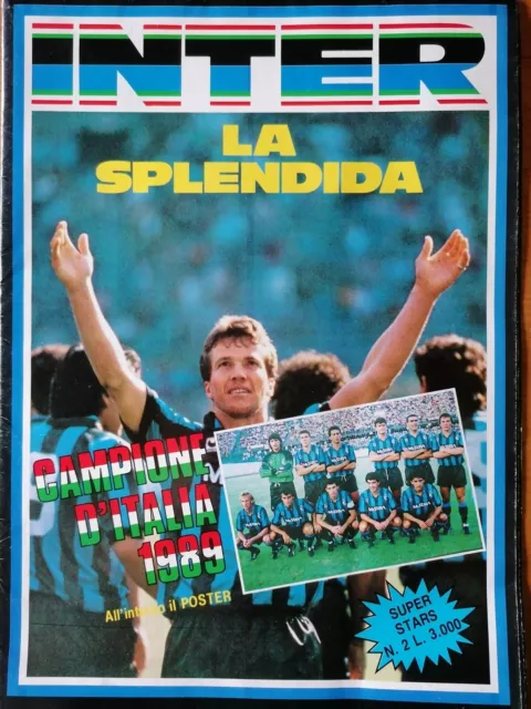 Rivista-Poster INTER Calcio "LA SPLENDIDA" SPECIALE SCUDETTO Anno 1989