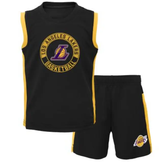 Kids Nba Los Angeles Lakers The Leader Muscle Tee & Short Basketball Set