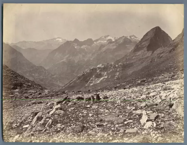 France, Luchon Vintage albumen print.  Tirage albuminé  21x27  Circa 1880