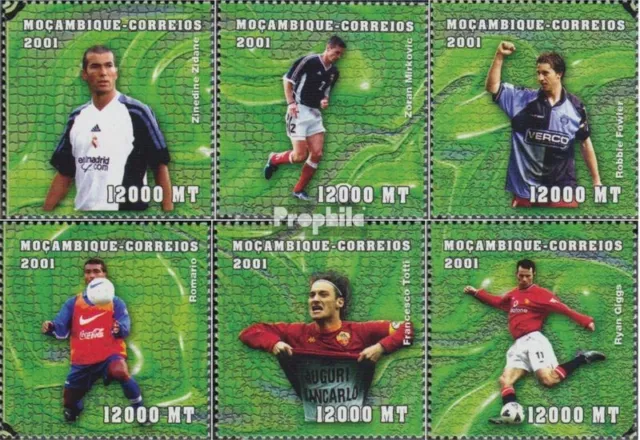 Mosambik 1853-1858 nuevo con goma original 2001 Fútbol-WM 2002