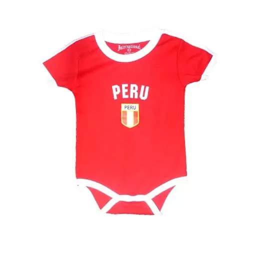 Peru Baby Bodysuit 100% Cotton Soccer Futbol Jersey Flag T-Shirt All Seasons