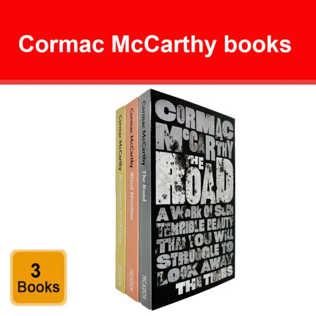 Cormac McCarthy 3 Bücher Set The Road, Blutmeridian & kein Land für alte Männer