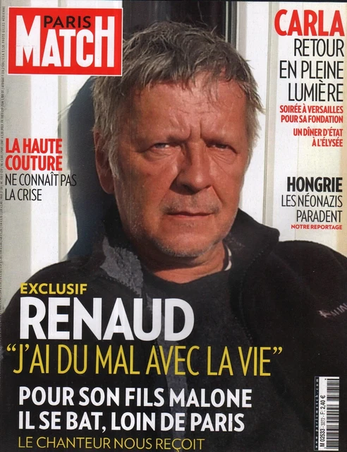 Couverture magazine,Coverage Paris Match Renaud