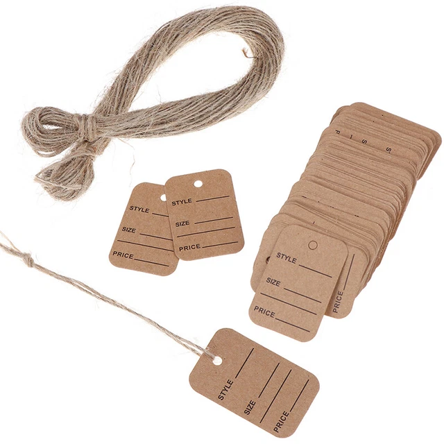 100Pcs Merchandise Display Price Tags Wedding Label Price Tags With 'String __tu