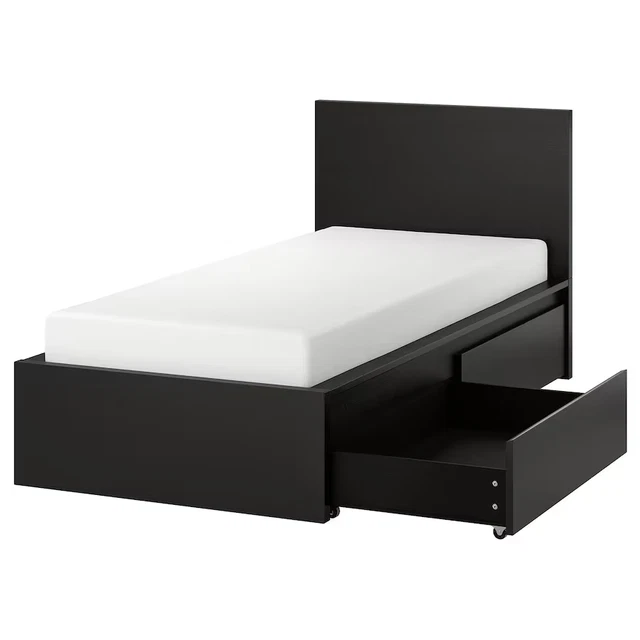 IKEA SINGLE BED w/mattress & two storage boxes. Taken apart for