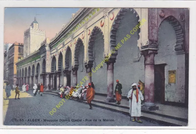 CPA Algeria Algiers Mosquée Djama Djedid Street La Marine Edit CPA
