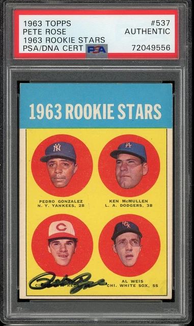 1963 Topps Baseball #537 Pete Rose Signed Autograph PSA DNA 1963 Topps Baseball #537 Pete Rose Signed Autograph PSA DNA
