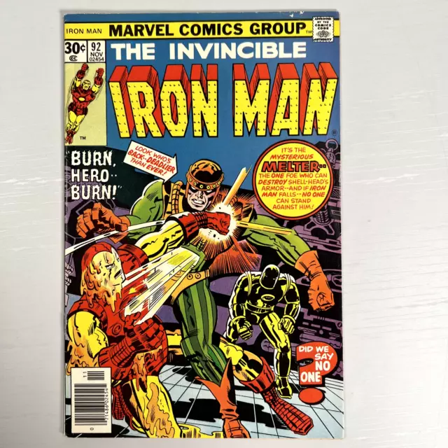 INVINCIBLE IRON MAN 92 Marvel Comics Newsstand (1976) Mid-High Grade Bronze Age