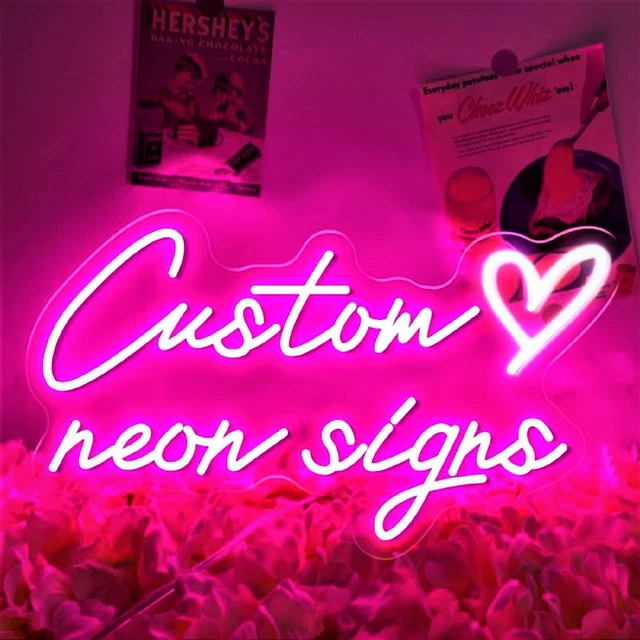 PERSONALIZED NEON SIGN Custom Name Logo Signs Acrylic Wall Decor LED
