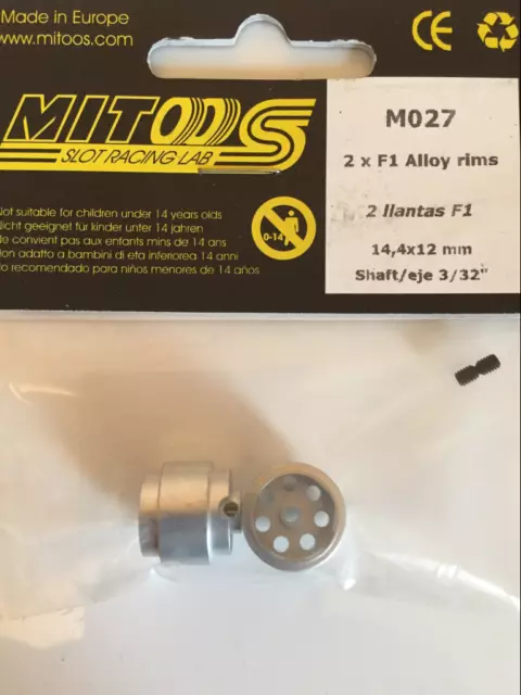 Mitoos M027 Lightweight Drilled F1 Alloy Wheels x2  14.4x12mm  New
