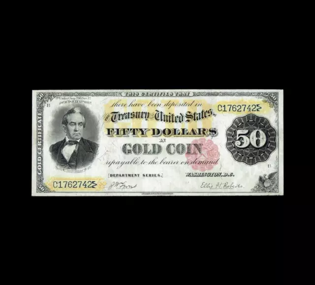 Ultra Rare 1882 $50 Gold Certificate High End Very Fine Condition