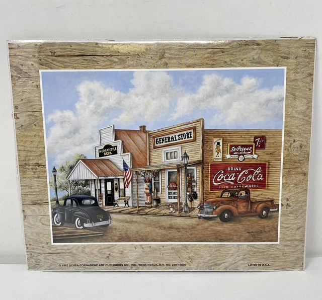 1997 Scafa-Tornabene Art Litho Print Coca Cola General Store Bank 10”x8” New