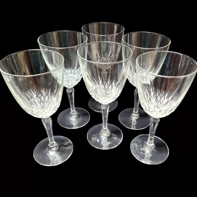 Vintage Luminarc USA Crystal Water Goblets/ Wine Glasses Set of 6