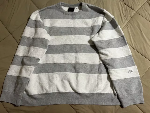 Adidas Originals x Alexander Wang Long Sleeve Sweatshirt in Gray/White  XLarge