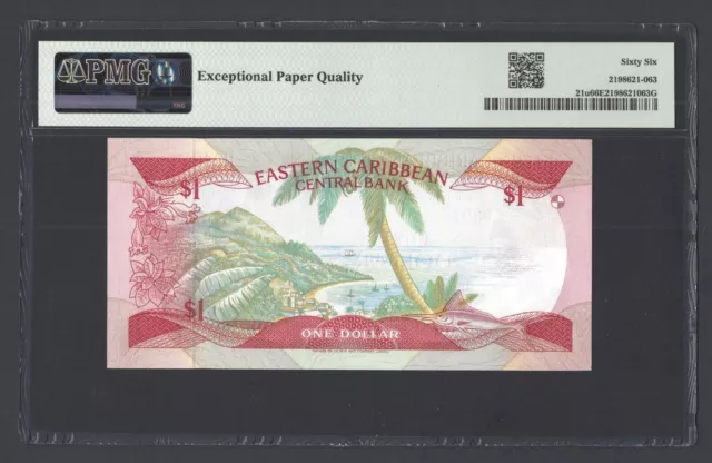 East Caribbean One Dollar ND (1988-89) P21u Uncirculated Grade 66 2