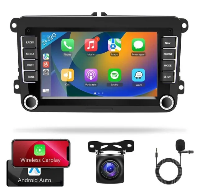 For VW Volkswagen CC Passat 7" Carplay Android 11 Car Stereo GPS Navi Radio+CAM