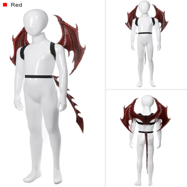 Niños Vestir Juguetes Dragon Alas Cola Juego Cosplay Carnaval Disfraz Props G "