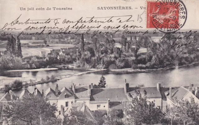 *50792 cpa Savonnières - vue générale " carte souple "