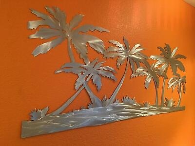 Beach Palm Trees Metal Wall Art Large Handmade Tropical Coastal Home Decor Fun