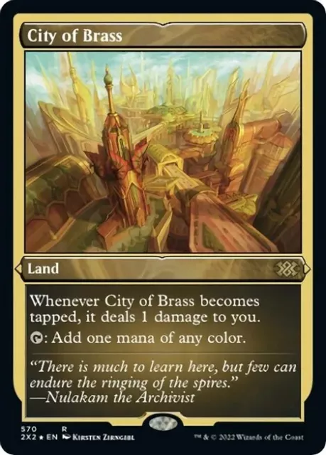 [NM Foil Etched] City Of Brass [Double Masters 2022 MTG]