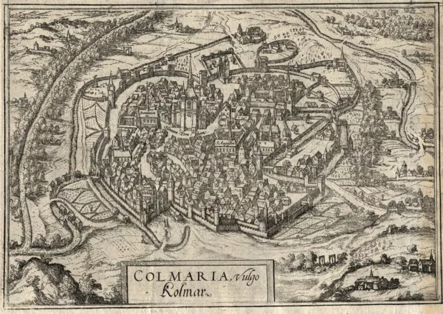 Colmar Elsaß Original Kupferstich Braun Hogenberg 1575