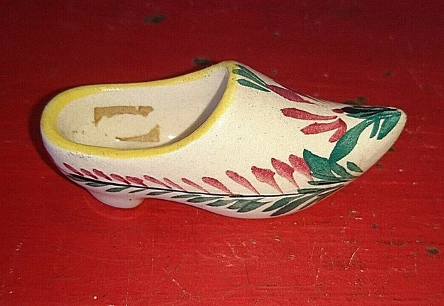Ancienne Belle Figurine Statuette Un Sabot Hb Quimper En Faience Signer