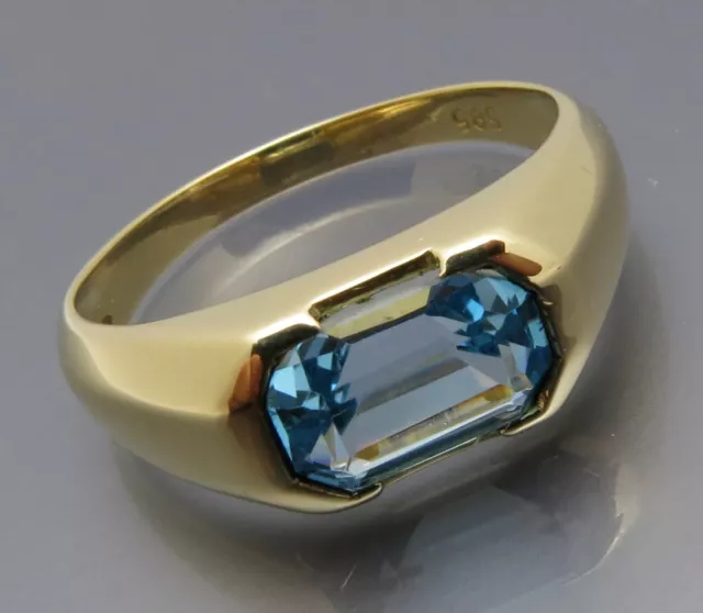 Reif-Design - Schicker Blautopas Ring - 585 Gelbgold