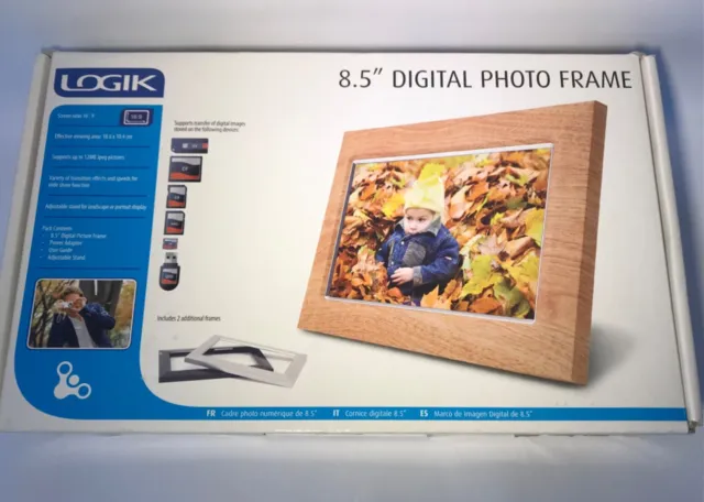 Marco de fotos digital Logik 8,5" en caja - probado que funciona completamente