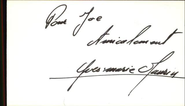 Yves-Marie Maurin D.2009 French Actor Signed 3" x 5" Index Card