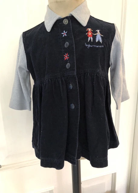 Vintage St Michael (M&S) Blue Corduroy Dress Age 6-12months