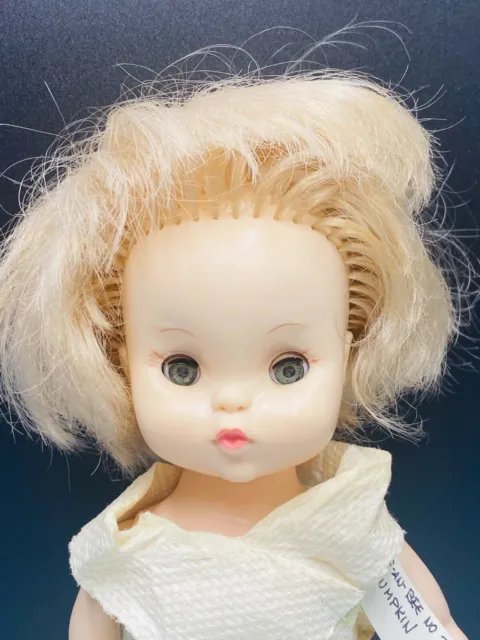 Rare 1966 Effanbee Doll Pumkin Sleepy Eye Jointed All Vinyl Rooted Hair 12" #441 2