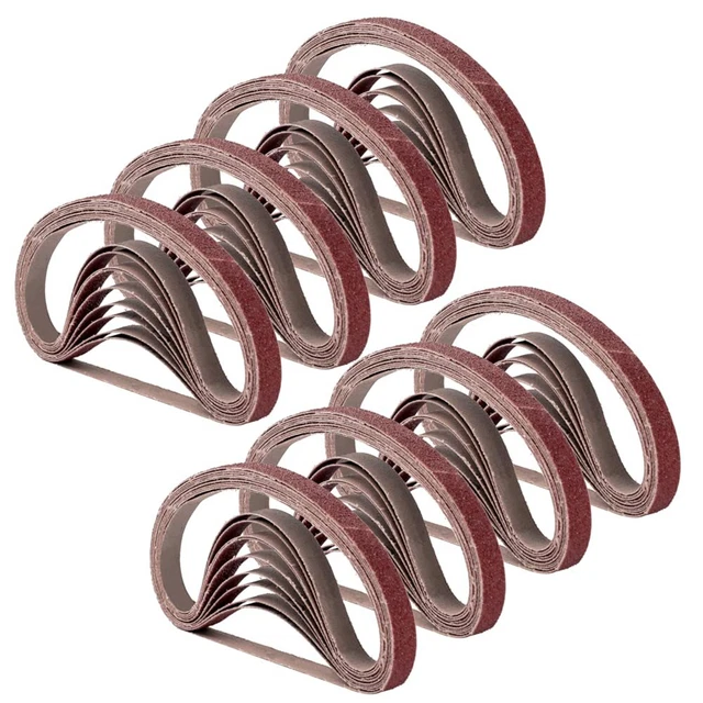 1/2 Inch x 18 Inch Sanding Belts, 8 Each of 60/80/120/180/240 Grits, Belt San...