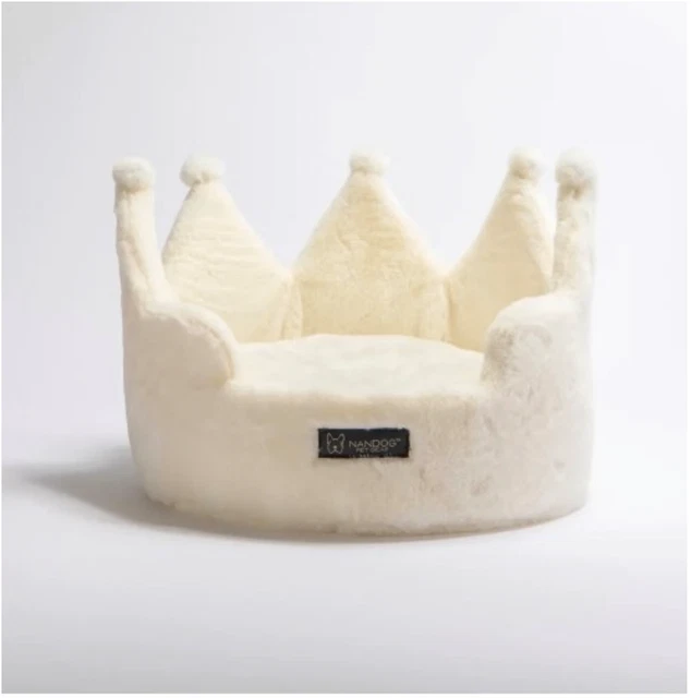 Plush Crown Pet Bed Dog or Cat PLUSH IVORY by NANDOG Pet Gear NWT Free Shipping