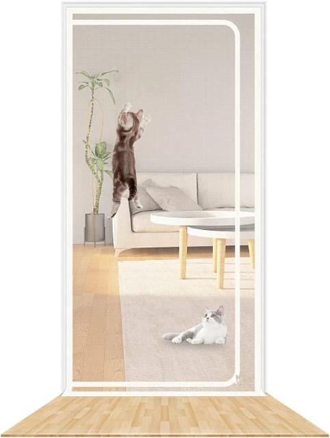 Puerta de pantalla de gato reforzada SHRRL se adapta a puerta tamaño 120 cm x 240 cm, mascotas resistentes