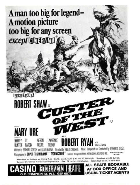 Framed Movie Advert 11X8" Custer Of The West, Robert Shaw & Mary Ure