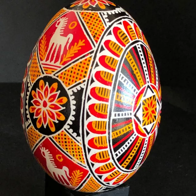 Real Ukrainian Pysanky Goose Pysanka Hand made Hutsul Easter Egg