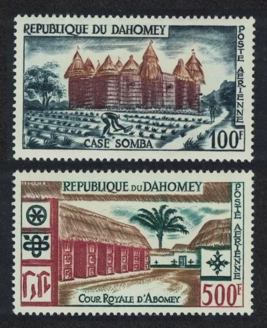 Dahomey Local Life and Architecture Airmail High Values 2v 1960 MNH