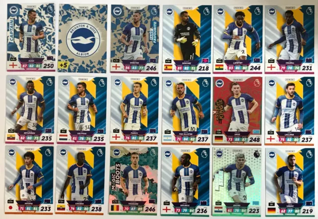 Brighton & Hove Albion Panini Adrenalyn XL Plus 22/23 2023 Team Set of 18 Cards