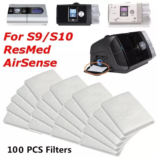 100Pcs S9/S10 CPAP Disposable Universal Replacement Filters for  AirSense X9S8