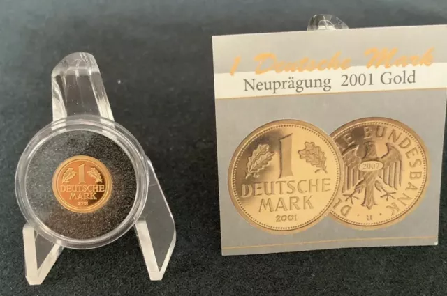 Goldmünze 1 DM Deutsche Mark 0,5 Gramm 11 mm 999/1000 Gold