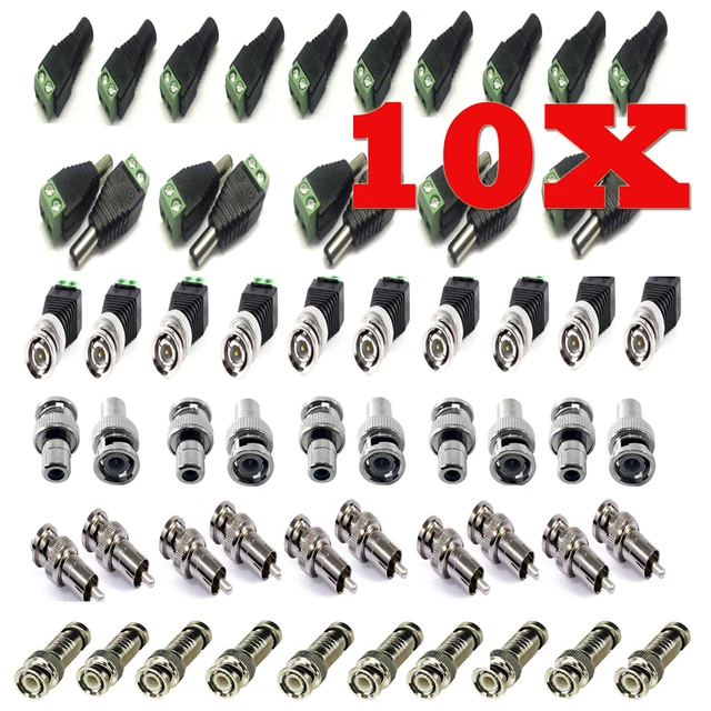 50 Pezzi Coassiale CAT5 A CCTV Telecamera BNC Maschio Video Balun